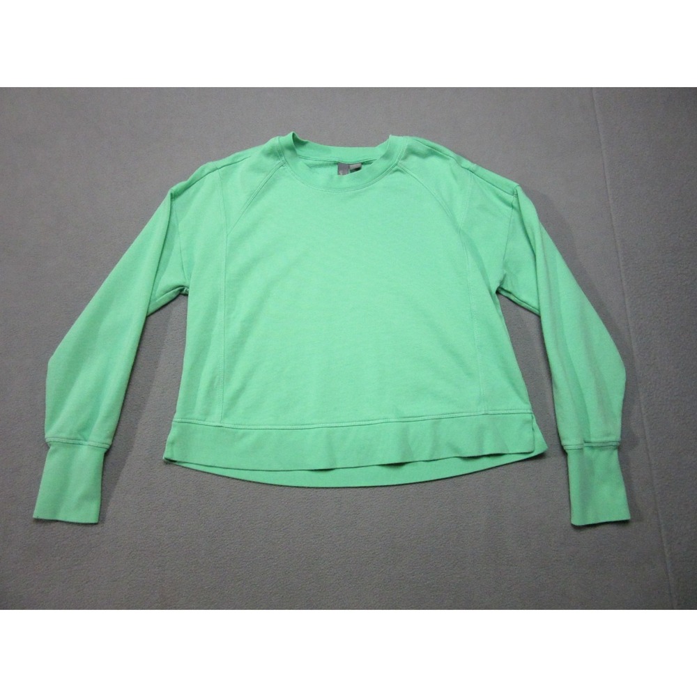 Sweaty Betty Sweatshirt Womens 8 Green Fleece Lined Thumbhole Sleeve Workout